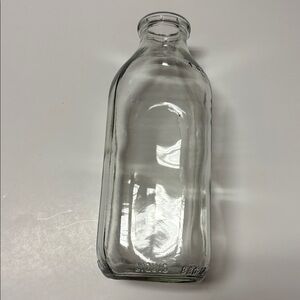 Vintage Clear Glass Milk Bottle 1 Quart